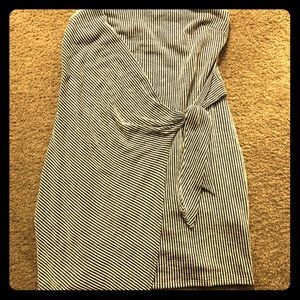 Blue and white spaghetti strap dress